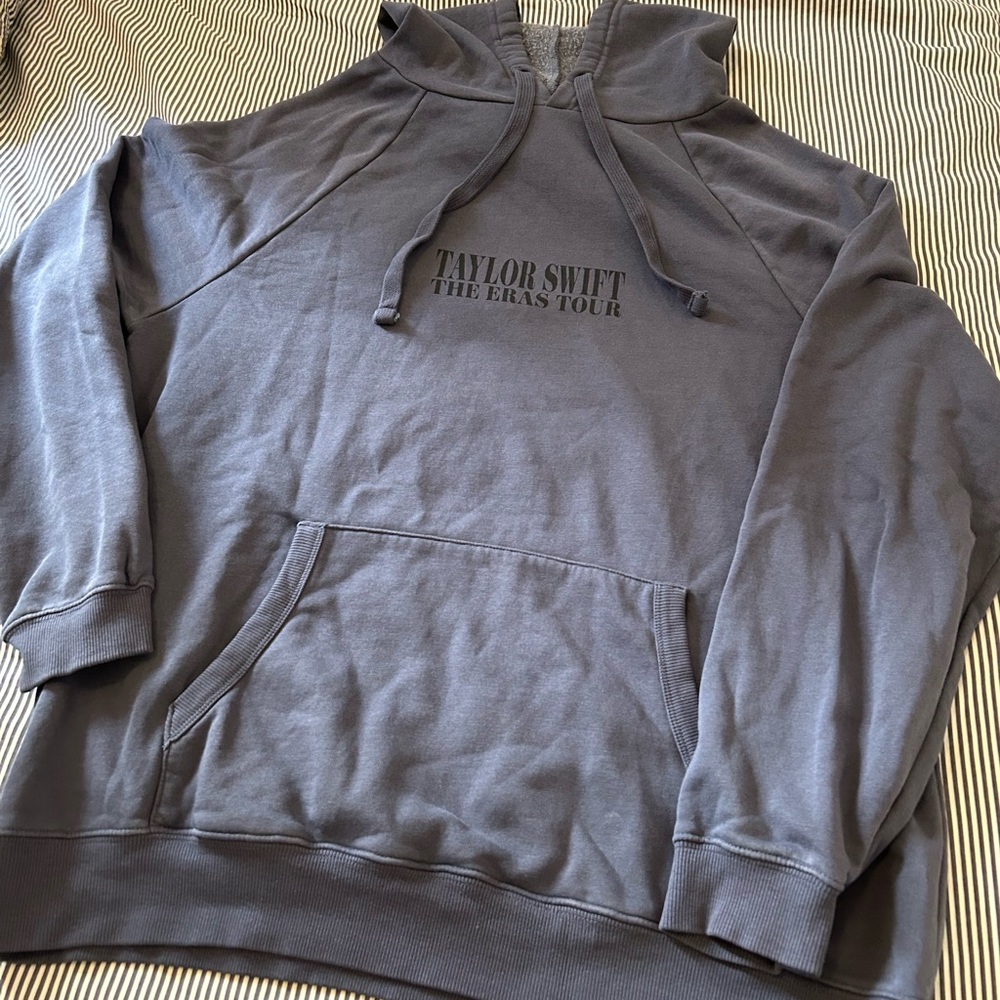 Taylor Swift Eras Tour international hoodie sweatshirt in washed blue